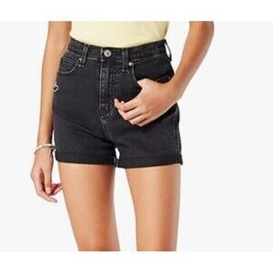 NWT Levi's  Signature Girls Shorts 18 Black High Rise Mom Distressed Stretch